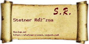 Stetner Rózsa névjegykártya