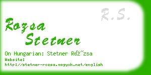 rozsa stetner business card